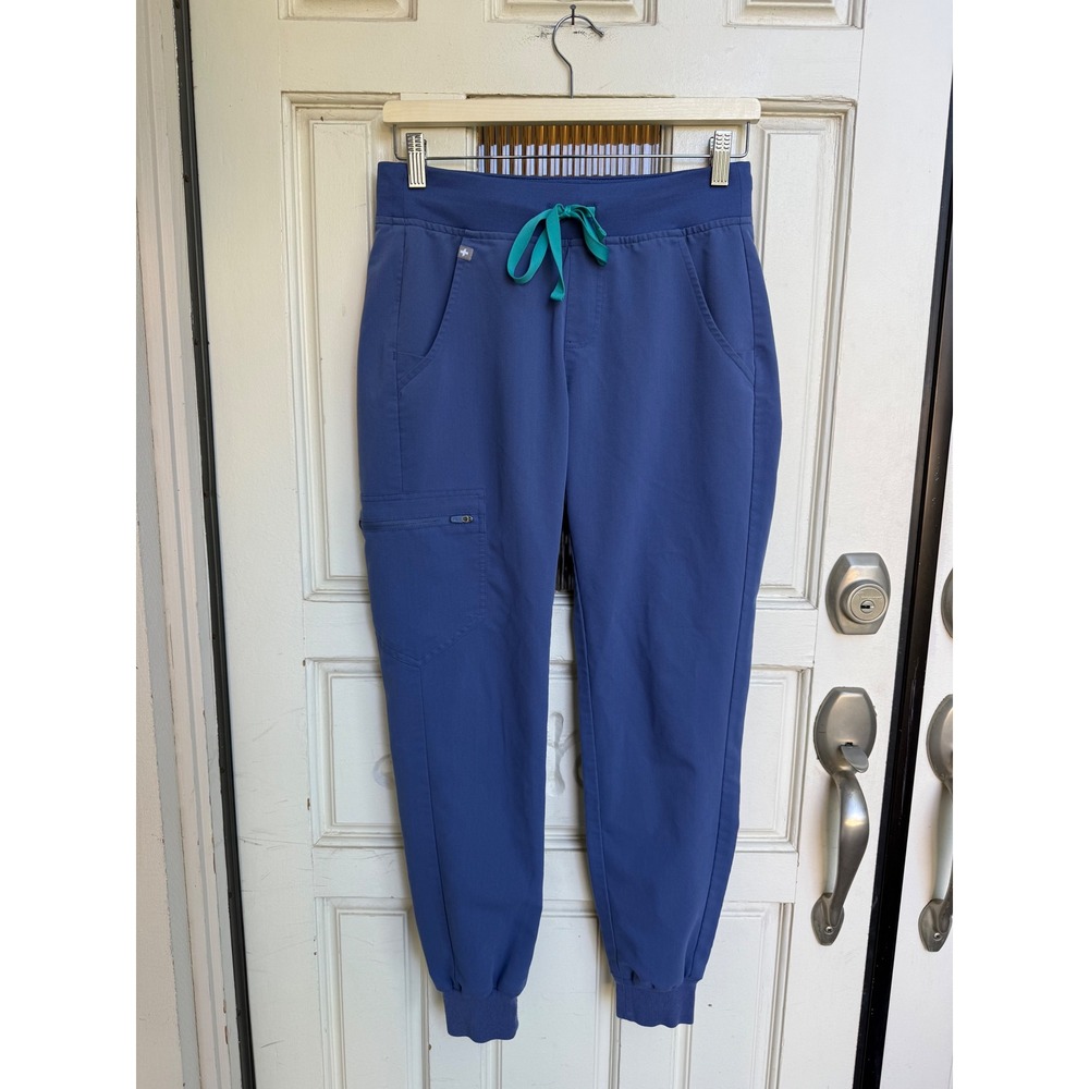 FIGS Technical Collection Zamora Jogger Scrub Pants Big Sky Blue Womens Size XS